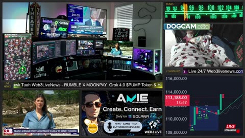 LIVE: 24/7 Web3 News – $BTC 118K, Grok 4.0, Rumble x MoonPay DEAL HUGE’ $PUMP Coin & More! 🔥📡