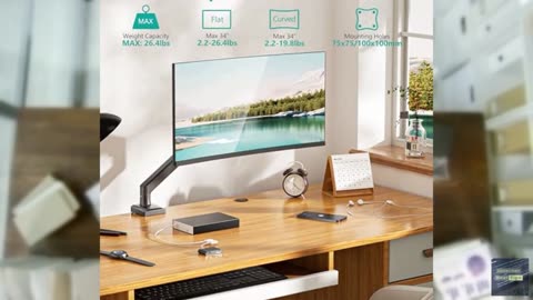 WALI Single Monitor Mount, Gas Spring Monitor Arm for 17-34 inch Screens, Adjust