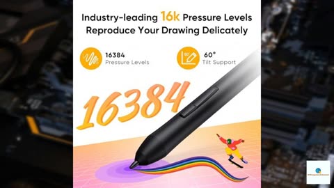 XPPen Deco 640 Drawing Tablet with 16384 Pressure Levels Sensitivity Battery-Free Stylus 6