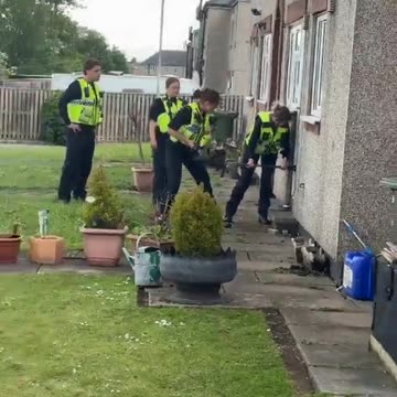 British police in action.
