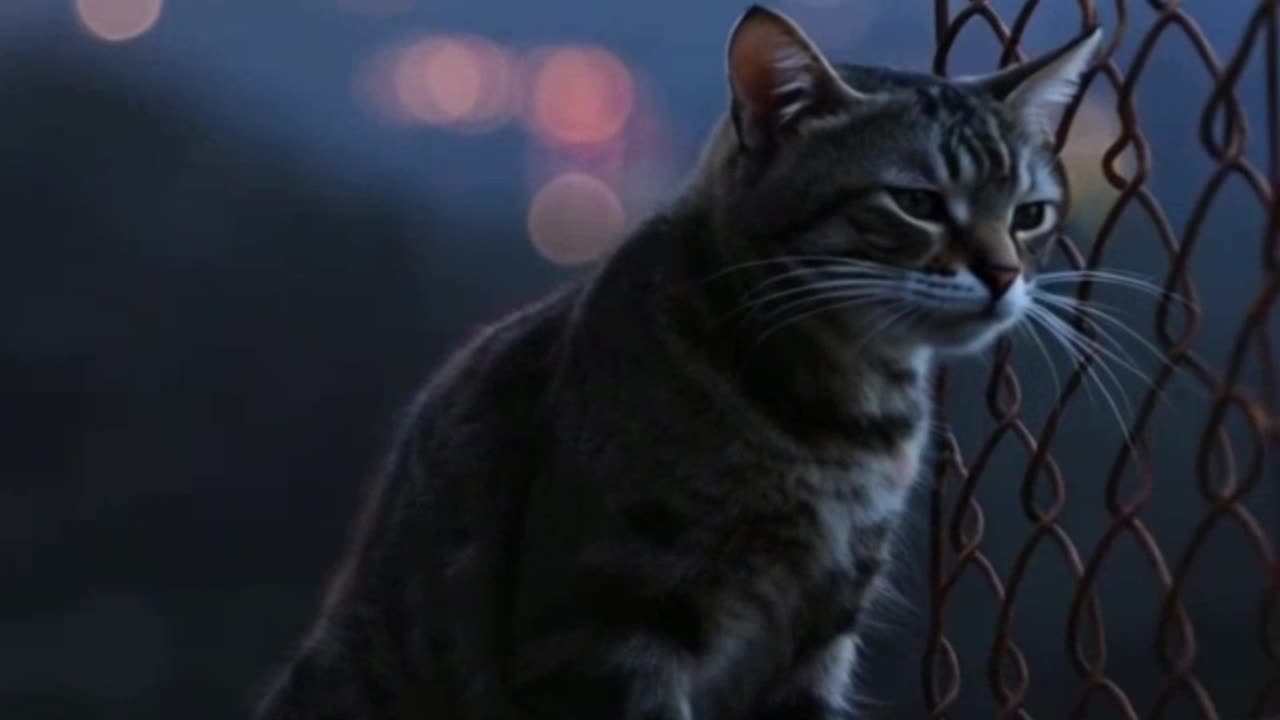Cat by the Rusty Fence