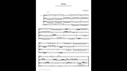 J.S. Bach - Well-Tempered Clavier: Part 1 - Prelude 15 (String Quartet)