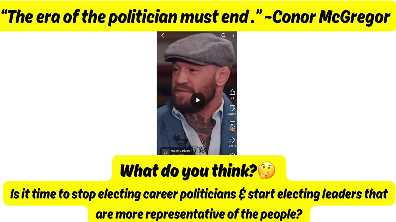 “The era of the politician must end.” Conor McGregor