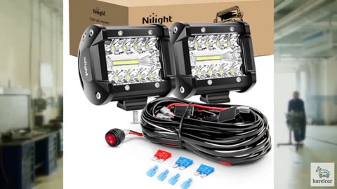 Nilight LED Light Bar 2PCS 60W 4 Inch Flood Spot Combo LED Work Light Pods Trip