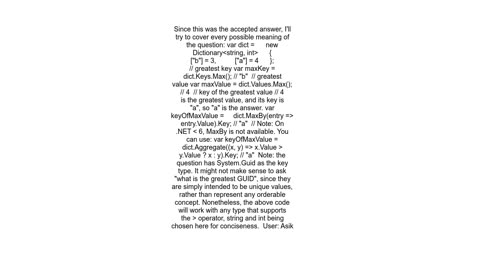 How to get MAX value from Dictionary