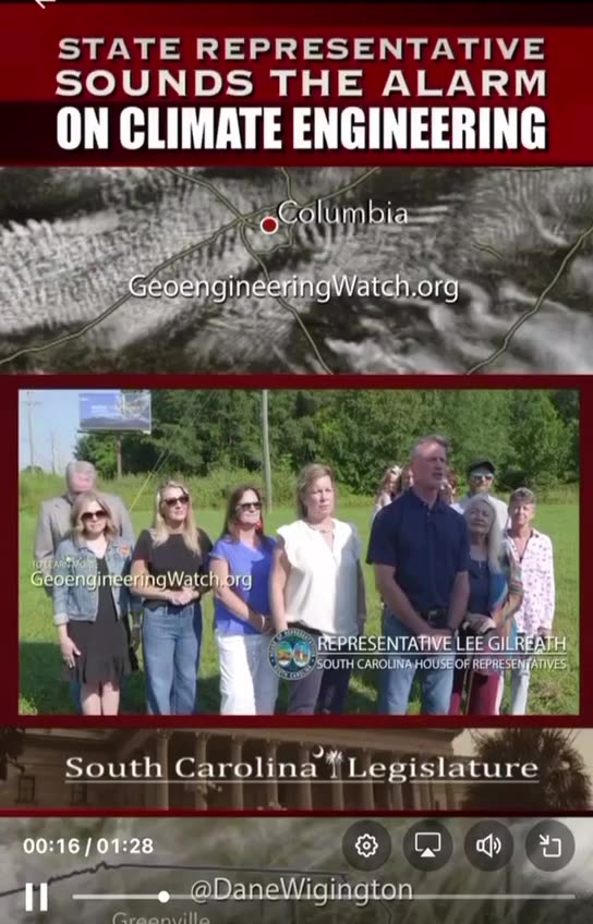 SOUTH CAROLINA LEGISLATURE CHEMTRAILS ARE KILLING US!