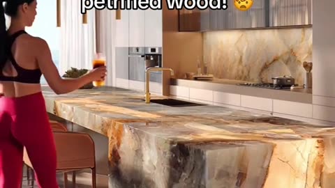 Kitchen islands made from 🤩petrified wood!