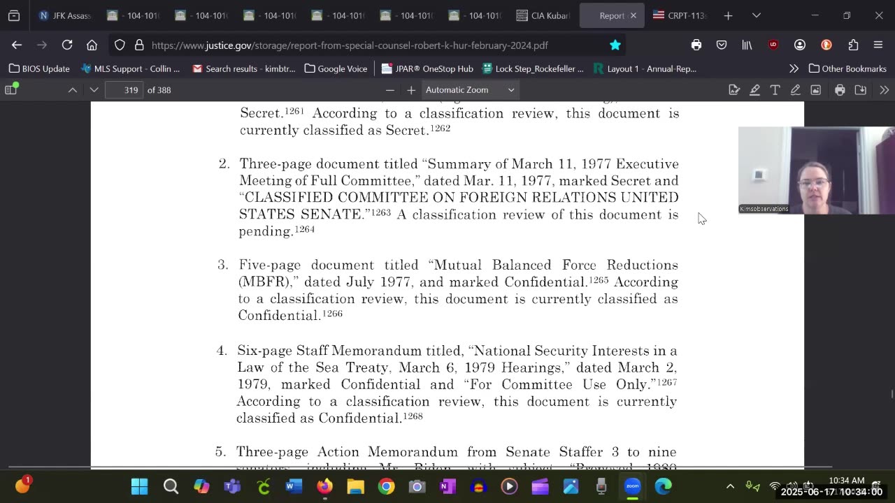 V 15 Robert Hur Classified Documents Report