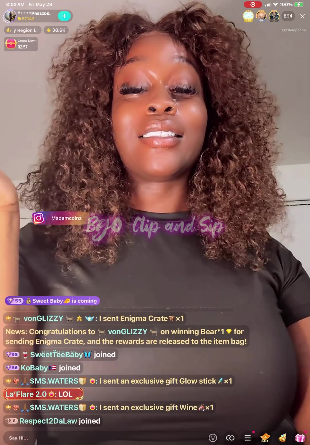 MadamLo is lifted af n dancing seductively with Gucci/white man in box 5/23/25 #bigoclipandsip