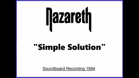 Nazareth - Simple Solution (Live in Cumbernauld, Scotland November 30, 1994) Unplugged