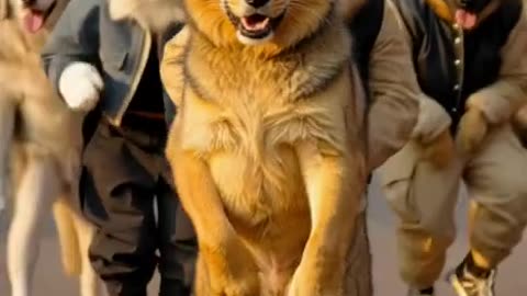 group of street dogs dancing