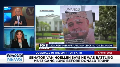 Victory News 4/18/25-11a.m: Sen. Chris Van Hollen Meets with Mistakenly Deported Man in El Salvador