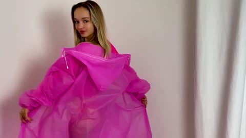 4K USA TRY ON HAUL TAKE ON THE TRANSPARENT RAINCOAT TREND 2025 #NUDE #NAKED