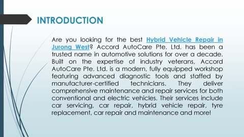 Are you looking for the best Hybrid Vehicle Repair in Jurong West?
