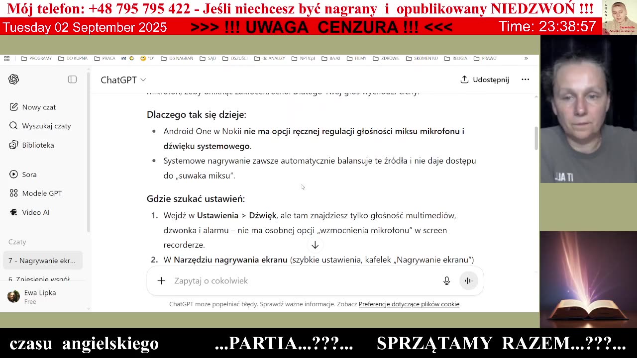 5118 - GPT - Nagrywanie ekranu z dźwiękiem i moim głosem w Nokia 5.3 👮♀️ - 02.09.2025