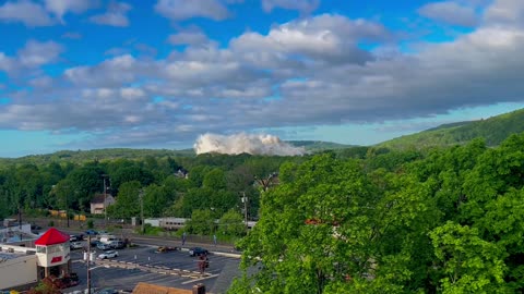 Demolition Of Iconic Crossroads Hotel Though Controlled Implosion