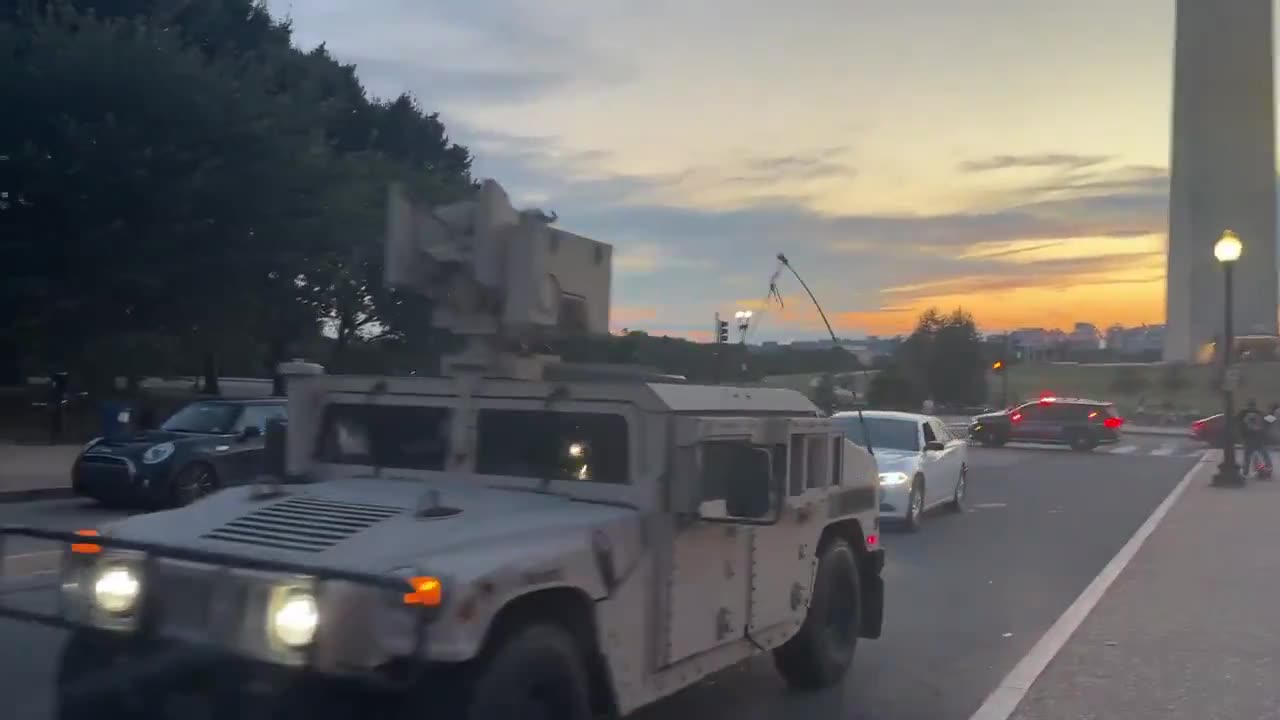 National Guard rolls out from the National Mall In DC