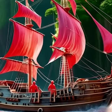 a boat in the water with watermelon floating around it #03 Ai Video Generator @NanoVisionsAI