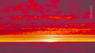 An incredible sunset on the top of Mount Hekla in Iceland