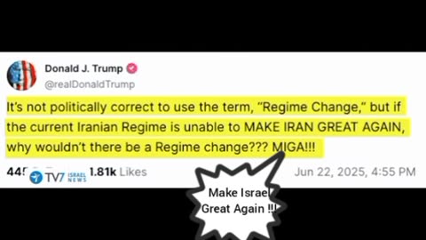 Trump mean by MIGA Make Israel Great Again