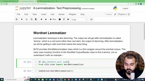 47.6 Text Preprocessing Lemmatization NLTK Krish Naik ML