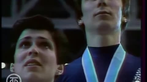 Ceremonia de medallas - Rodnina y Zaitsev - Juegos Olimpicos 1980