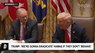 Trump Claims ‘Peace in the Middle East’ While Threatening to ‘Eradicate’ Hamas