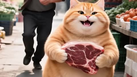 Orange cat saves a baby from a monster! - 1440p
