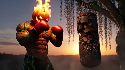 Flaming Pumpkin Head