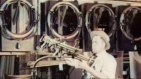 Austro-Hungarian workers manufacturing aircraft components in wartime factories 1917–1918