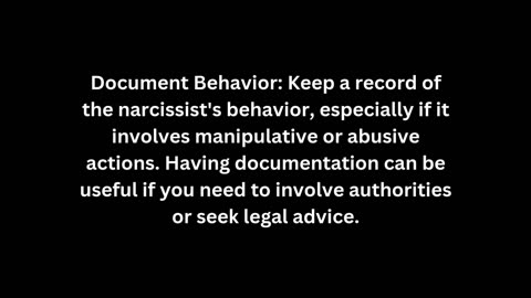 Dealing with a narcissist