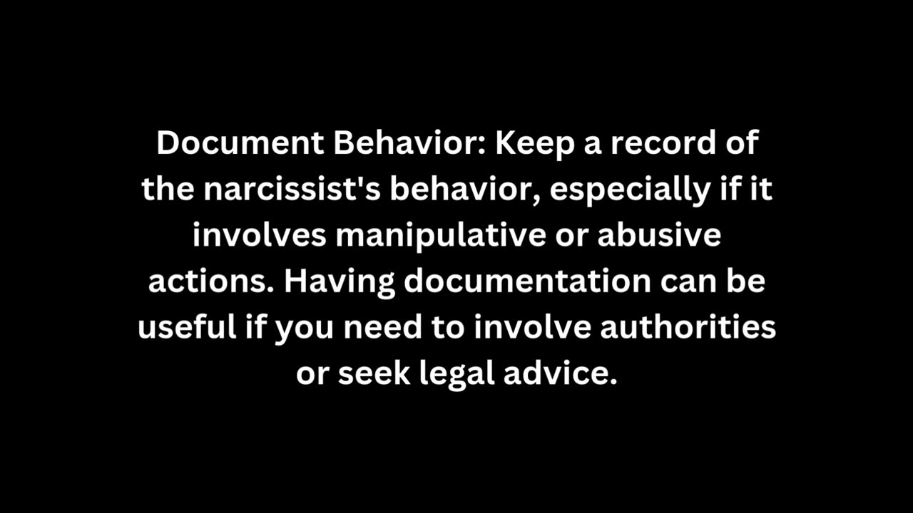 Dealing with a narcissist