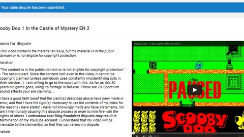 a Copyright Claim In A Video Without Music / Porušení autorského zákona u videa bez hudby (YouTube)