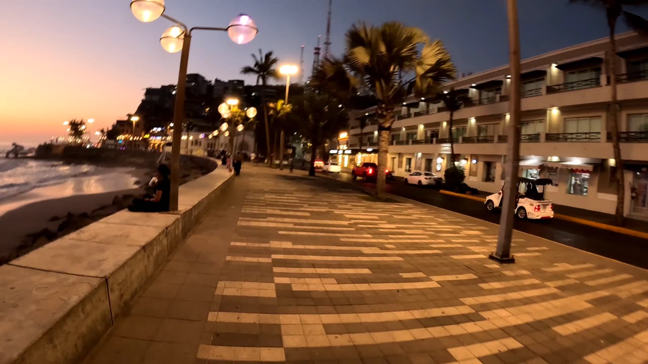 Mazatlan's Historic Boardwalk after Sunset