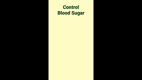 control blood sugar
