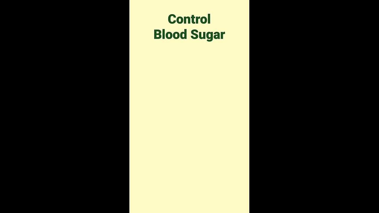 control blood sugar