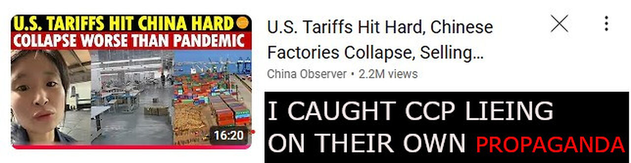 IFB: I CAGHT THE CCP PROPAGANDA ,NOT THE TARRIFS IT'S XI JINGPIN'S FAULT