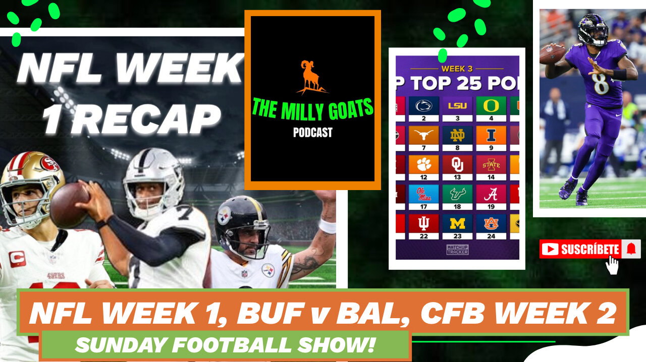 NFL Week 1 Round-up, CFB Week 2 Recap, & Ravens + Bills LIVE
