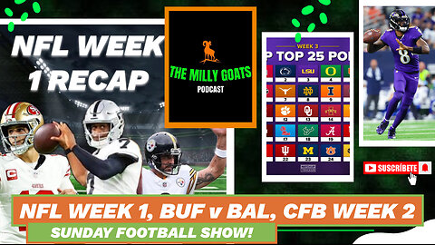 NFL Week 1 Round-up, CFB Week 2 Recap, & Ravens + Bills LIVE