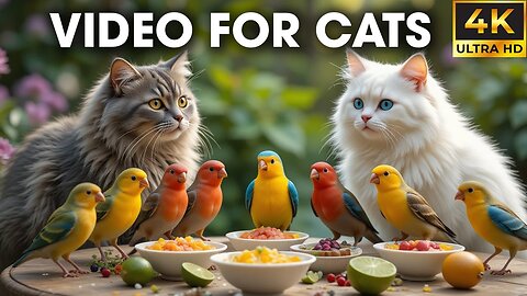 Squirrels & Birds Discover Hidden Treats in the Leaves - Birds For Cats To Watch [NO ADS]