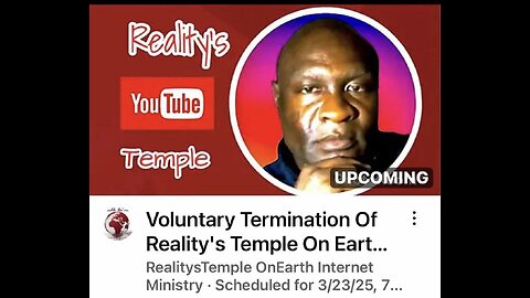 Voluntary Termination Of Reality's Temple On Earth 🌎 Internet 🛜 Ministry #SOULPower4Ever