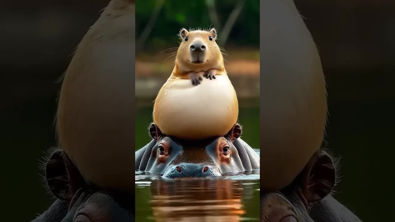 Capybara with Hippo 🤩
