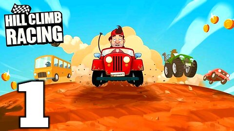 Hill Climb Racing - Gameplay Walkthrough Part 1 - Jeep (iOS, Android)