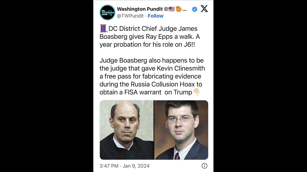 The Judge Boasberg/Ray Epps connection should scare every American…