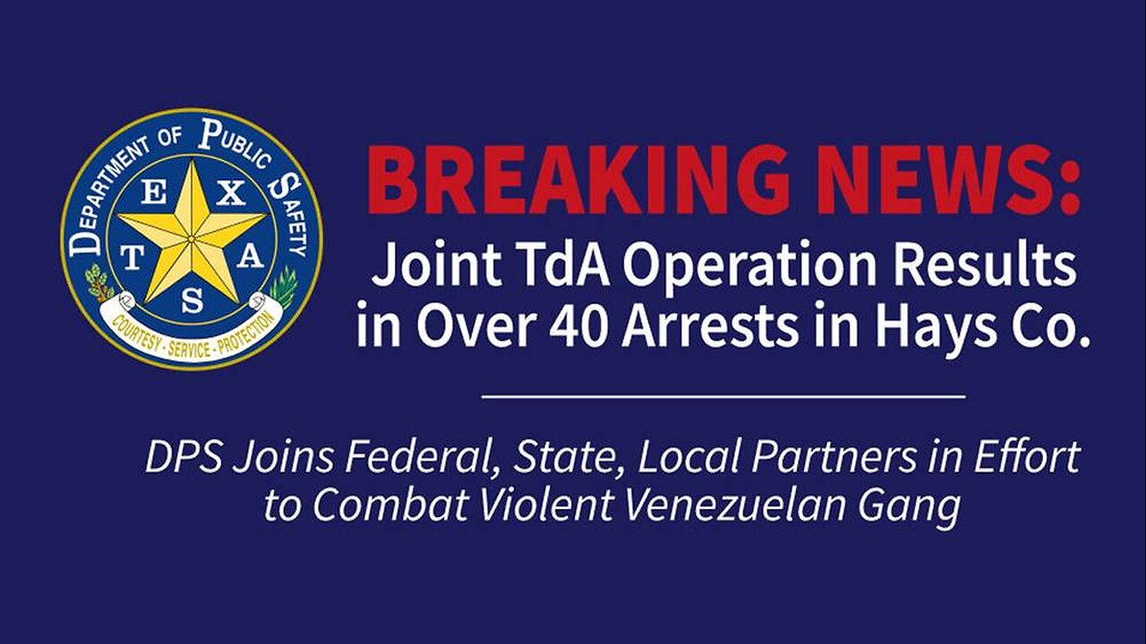 BREAKING VIDEO: Over 40 Tren de Aragua Members Arrested In Central Texas