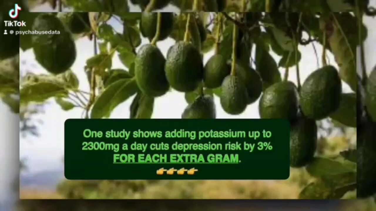 Potassium decreases depression:
