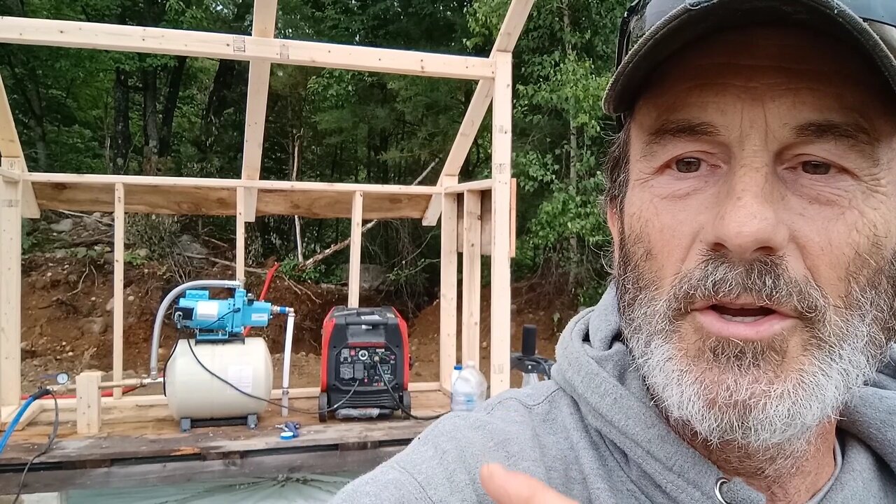 Temporary pumphouse build.