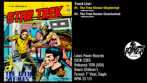 Unknown Artist – Star Trek - The Time Stealer(Full Record) – 1976 – CAT.# 2305
