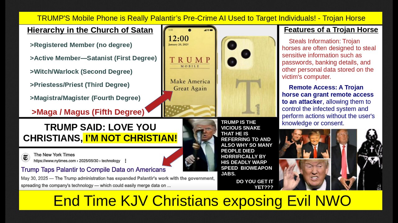TRUMP'S Mobile Phone is Really Palantir’s Pre-Crime AI Used to Target Individuals! - Trojan Horse