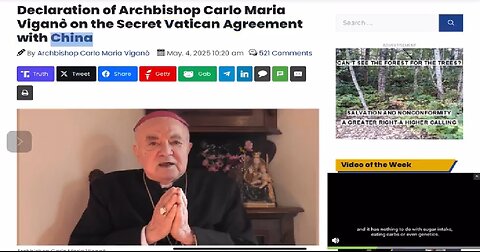 ARCHBISHOP CARLO MARIA VIGANÒ SHARES INTERVIEW WITH “FUORI DAL CORO” THAT WAS NOT BROADCAST 🔥